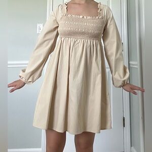 Tan long sleeve dress, size small